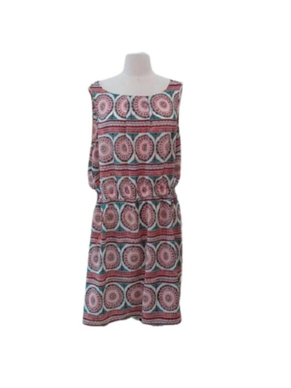 New Look Medallion Print Dress, Multi Southwestern Colors, Size 2X